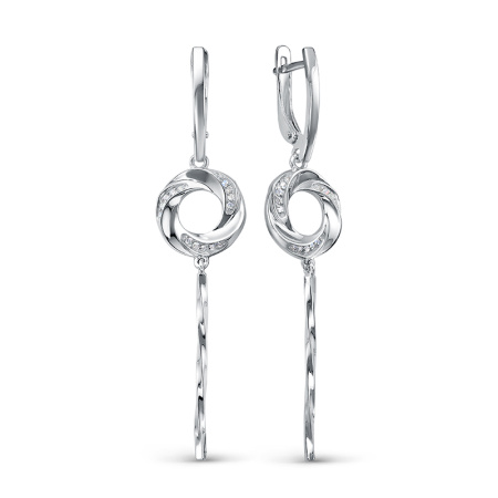 Серьги из серебра с фианитами