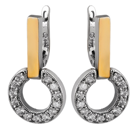 Серебряные серьги с фианитом