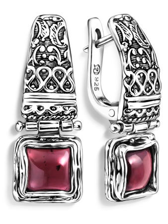 Серьги из серебра с гранатом
