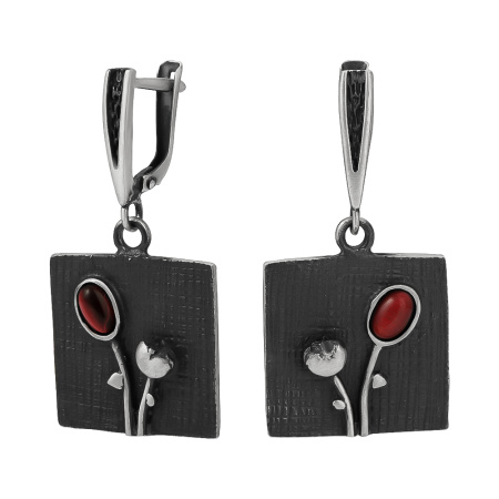 Серьги из серебра с бычим глазом