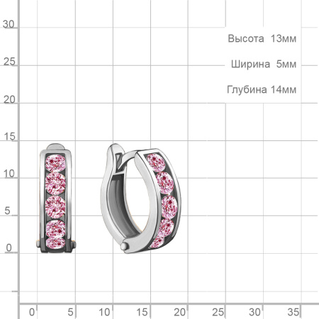 Серебряные серьги с фианитами