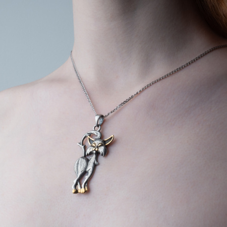 Кулон из серебра «Кошка»