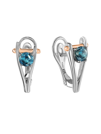 Серьги с лондон топазом из серебра