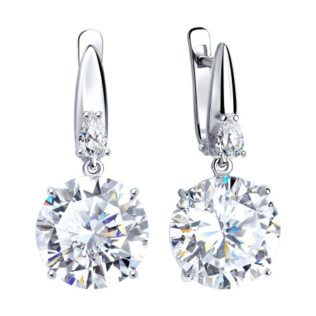 Серебряные серьги с фианитами