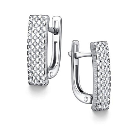 Серьги из серебра с фианитами