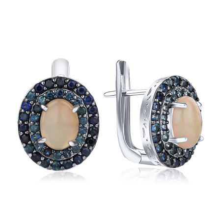 Серьги из серебра с сапфиром