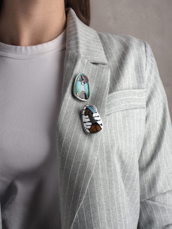 Брошь из серебра «Кения»