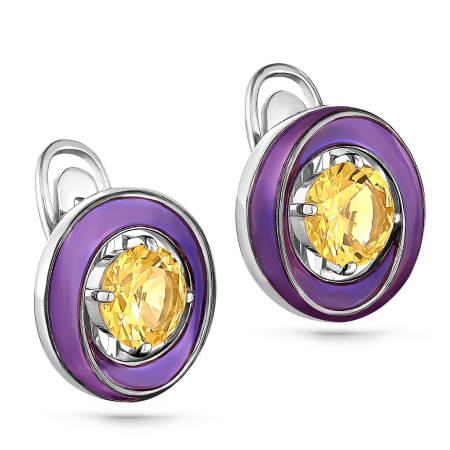 Серьги из серебра с эмалью и ситаллом