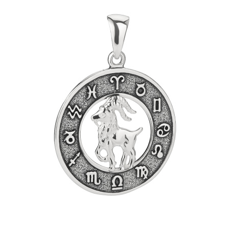 Серебряный кулон знак зодиака «Козерог»