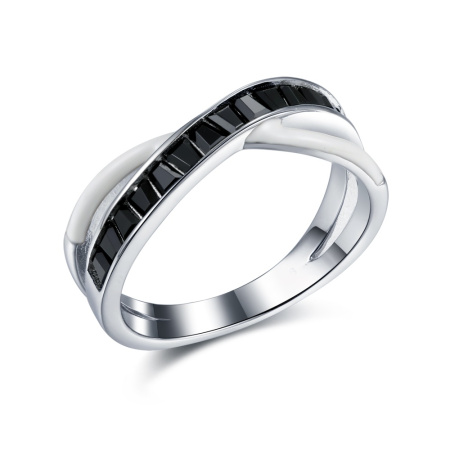 Кольцо из серебра с эмалью и шпинелью