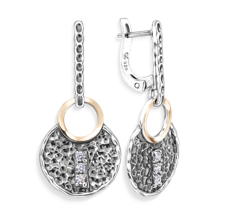 Серебряные серьги с фианитом