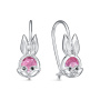 Серебряные серьги с фианитом и кварцем «Зайцы»