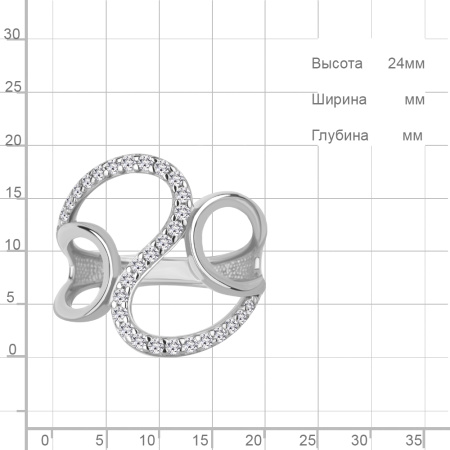 Кольцо из серебра с фианитами