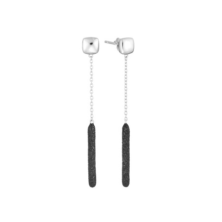 Серебряные серьги с глиттером