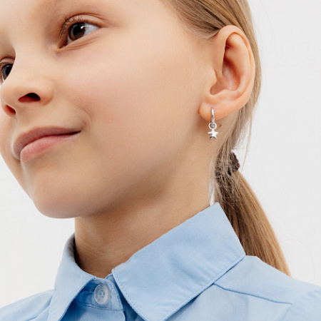 Серьги из серебра с бриллиантами «Звёзды»