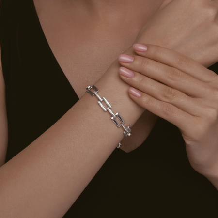 Браслет из серебра с фианитами