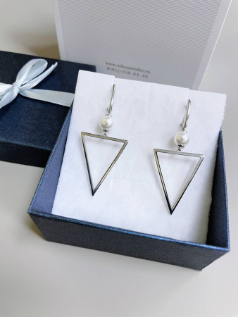 Серьги из серебра с жемчугом