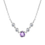 Колье из серебра с аметистом и фианитами