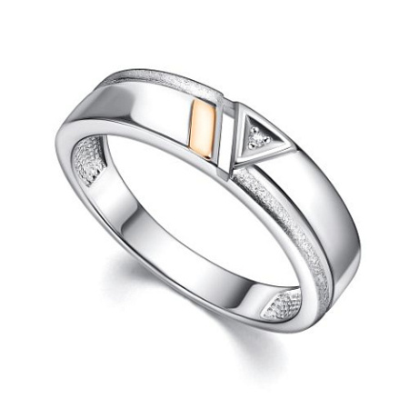 Серебряное кольцо с бриллиантом
