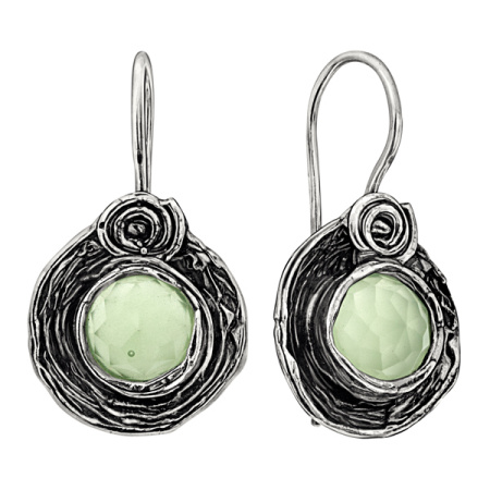 Серьги из серебра с кварцем