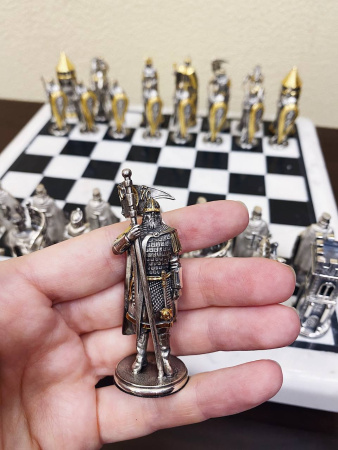 Шахматы из серебра «Ледовое побоище»
