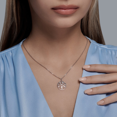 Серебряная подвеска с фианитами «Древо»