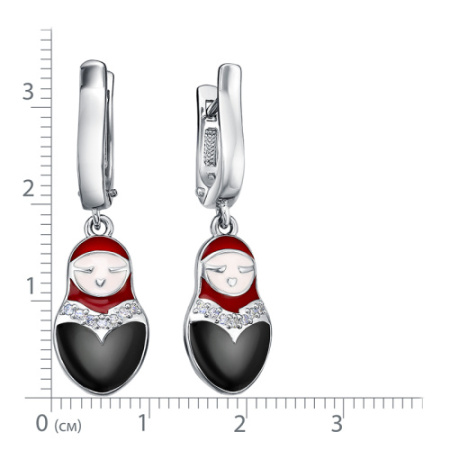 Серьги из серебра с эмалью «Матрешка»