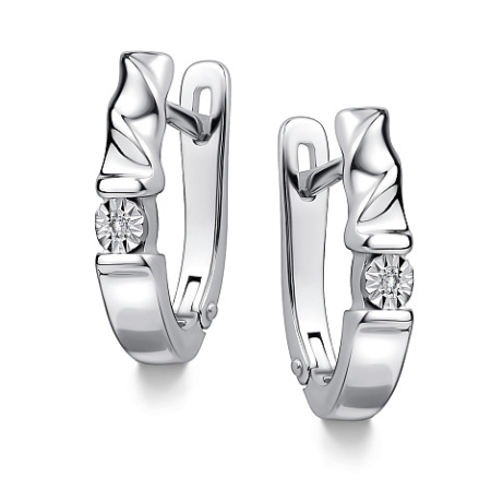 Серебряные серьги с бриллиантами
