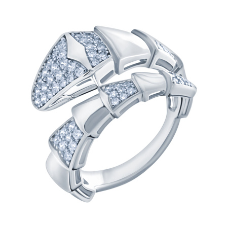 Кольцо из серебра с фианитами