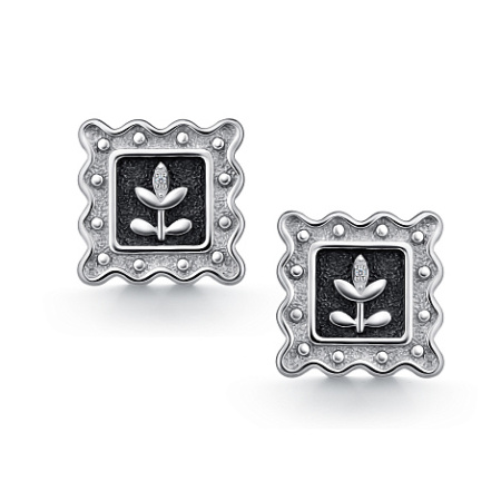 Серьги из серебра с фианитами