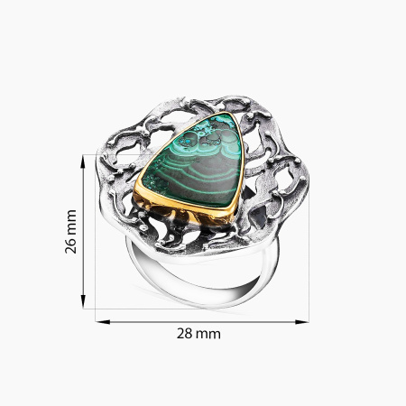 Кольцо из серебра с камнем хризоколла