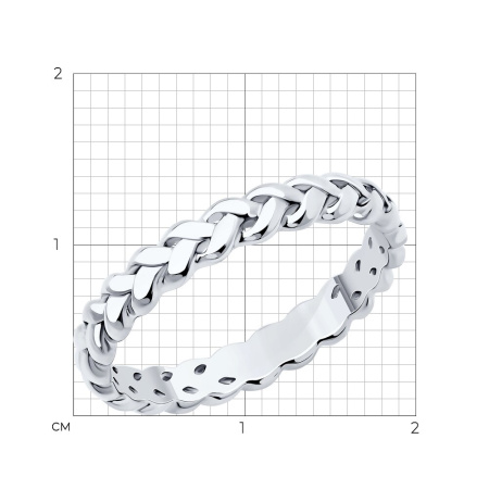 Серебярное кольцо «Коса»