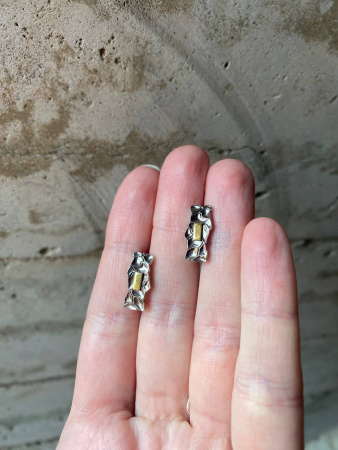 Серьги из серебра с позолотой