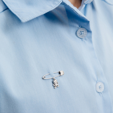 Булавка из серебра с бриллиантом «Мишка»