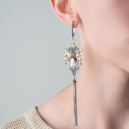 Серьги из серебра «Гейша»