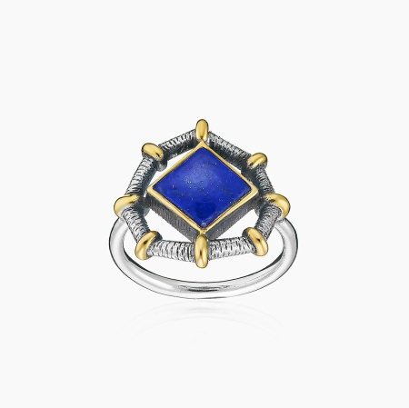 Серебряное кольцо с камнем лазурит