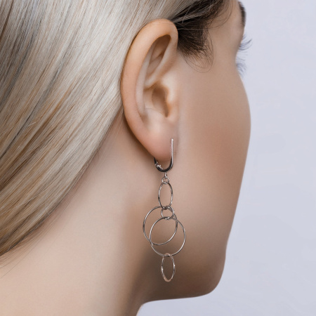 Серьги из серебра «Круг»