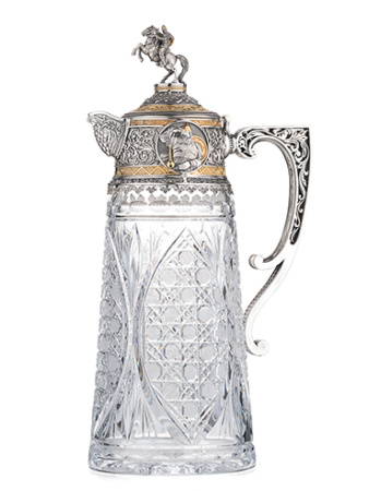 Кларетный графин «Богатырская сила» в позолоте