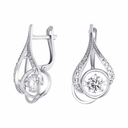 Серебряные серьги с фианитом