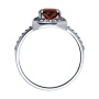 Серебряное кольцо с гранатом и фианитами