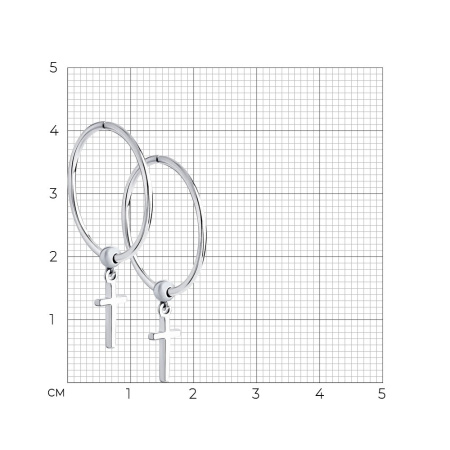 Серьги из серебра «Крест»
