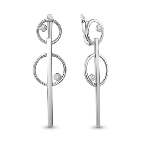 Серьги из серебра с фианитами