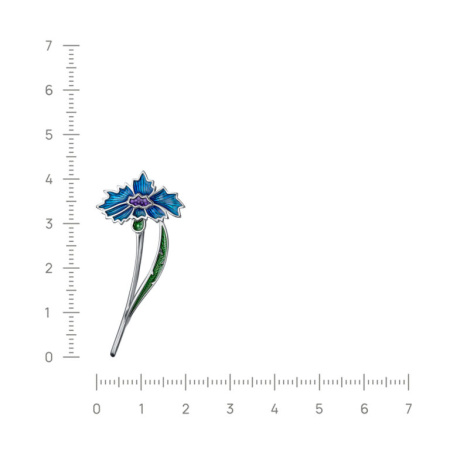 Брошь из серебра «Цветок прованса»