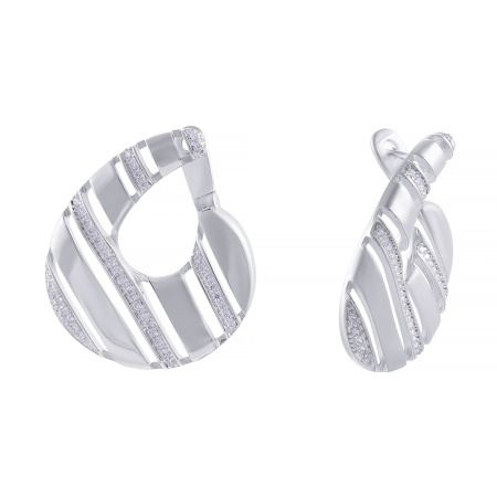 Серебряные серьги с кубическим цирконием