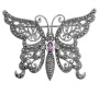 Cеребряная брошь Alexandre Vassiliev с марказитами Swarovski и аметистом