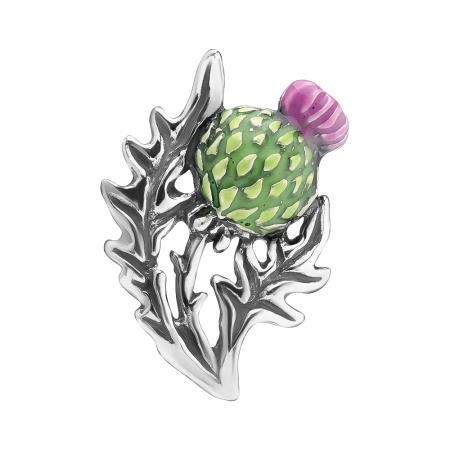 Подвеска из серебра «Чертополох» с эмалью