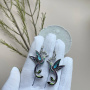 Серьги из серебра «Райская птица» с эмалью