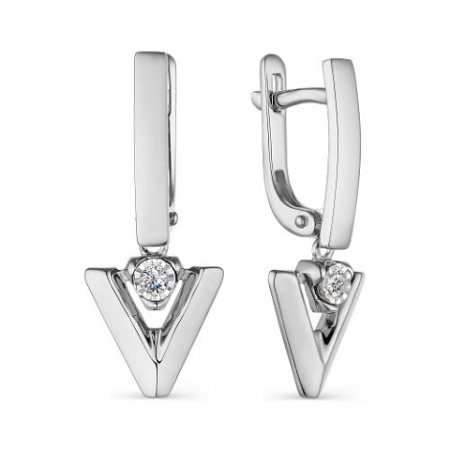 Серебряные серьги с бриллиантами