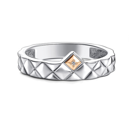 Кольцо из серебра с бриллиантами и позолотой