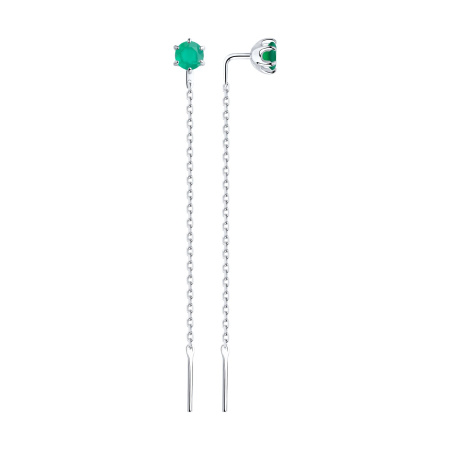 Серебряные серьги с агатом